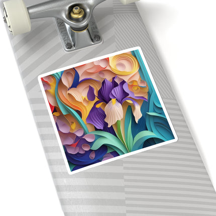 The Elegant Iris Flower Kiss-Cut Stickers (4 Sizes)