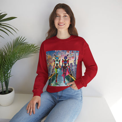 Cyber Punk Robot Models Unisex Heavy Blend™ Crewneck Sweatshirt