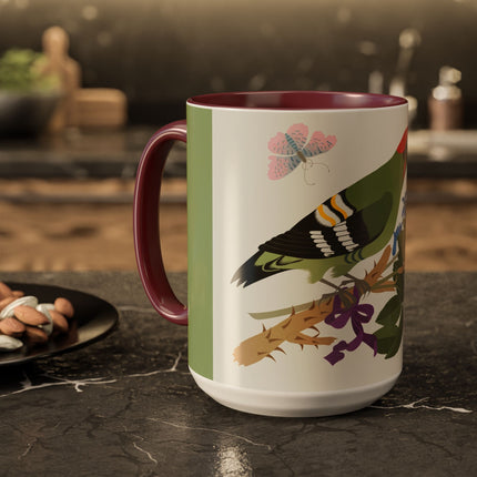 Woodpecker & Rose Colorful Mugs – Vibrant Spring & Bold Beauty