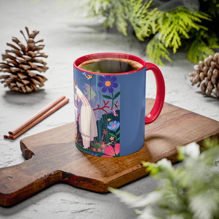 The Lady Of The Enchanted Aquarium Colorful Mugs – Art Deco Aquatic Elegance