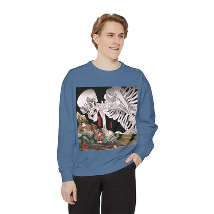 Mitsukuni Defying the Skeleton Spectre by Utagawa Kuniyoshi Garment-Dyed Sweatshirt