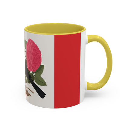 Blackbird & Rose Colorful Mugs – Timeless Elegance & Nature's Harmony