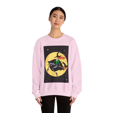 A Witch’s Moonlit Flight Unisex Heavy Blend™ Crewneck Sweatshirt