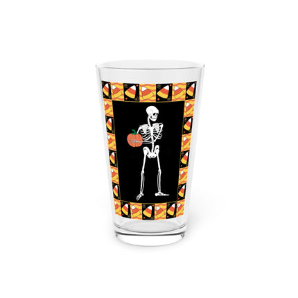 Candy Corn Skeleton Glass, 16oz