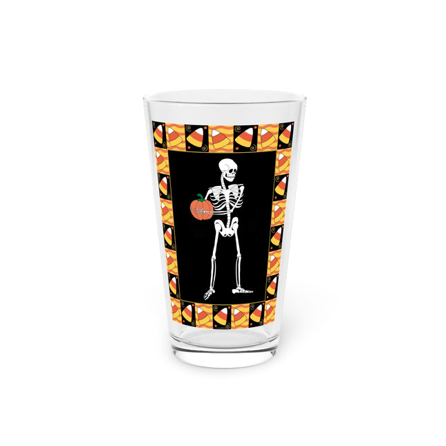 Candy Corn Skeleton Glass, 16oz