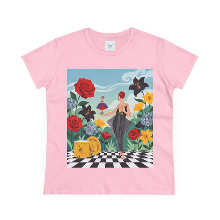 🌹🖤 The Rose Garden Dollmaker Cotton Tee – Art Deco Fashion Fantasy