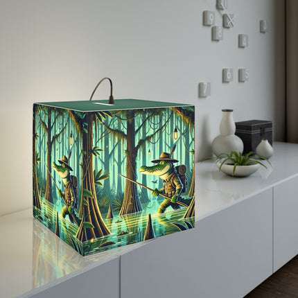 🌿🐊 The Swamp Stalker Light Cube Lamp – Stealthy Predator & Misty Mystery