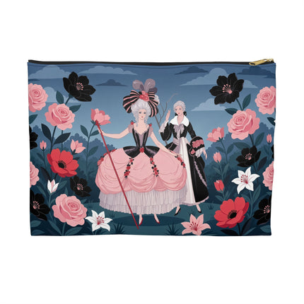 🌹🎭 The Rose Masquerade Promenade Accessory Pouch – Art Deco Floral Elegance