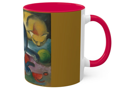 Two Cats, Blue and Yellow by Franz Marc Colorful Mugs, 11oz