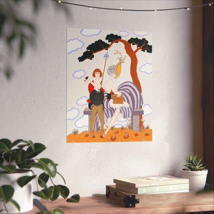🐦🌸 The Bird Is Quickly Tamed Matte Vertical Poster – George Barbier Art Deco Garden Whimsy