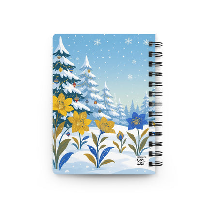 🌼❄️ The Golden Blossom Winter Garden Spiral Notebook – Art Deco Holiday Fantasy