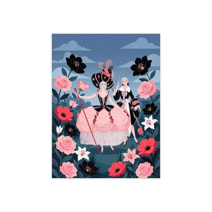 🌹🎭 The Rose Masquerade Promenade Ceramic Tile – Art Deco Floral Elegance