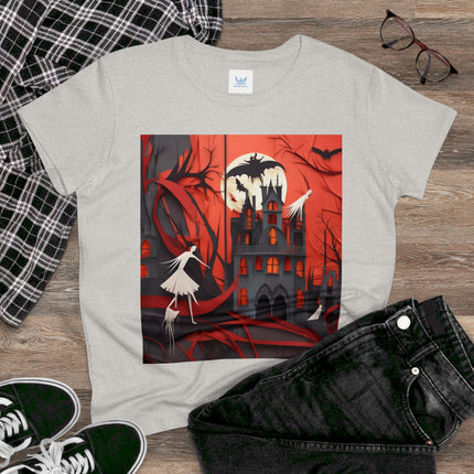 Halloween Night Scene Women's Midweight Cotton Tee