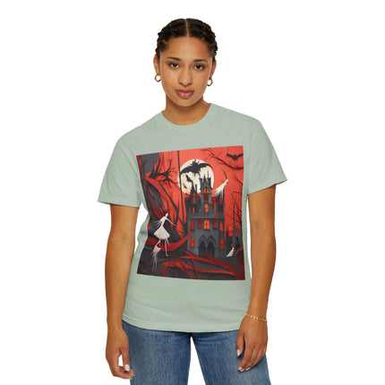 Halloween Night Scene Unisex Garment-Dyed T-shirt
