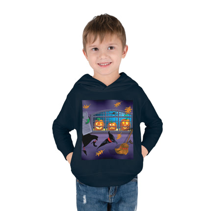 Whimsical Halloween Mischief Toddler Pullover Fleece Hoodie