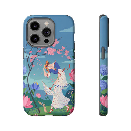 🌸☂️ The Lady Of The Falling Blossoms Phone Case – Art Deco Garden Whimsy