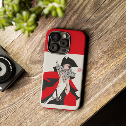 Crimson Masquerade Phone Case – Dramatic Grace & Bold Elegance