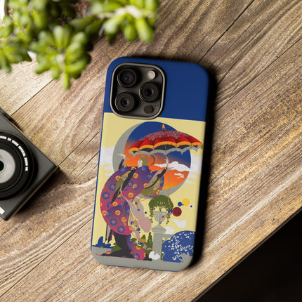 Parasol Sunset Geisha Phone Case – Elegant Twilight Grace