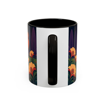 🌙🌼 The Moonlit Floral Dancer Colorful Mug – Art Deco Garden Fantasy