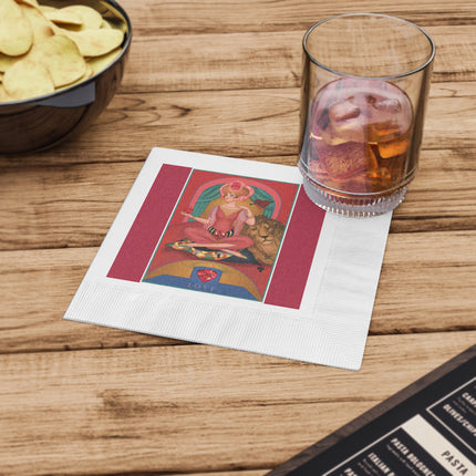 July & Ruby Zodiac White Coined Napkins