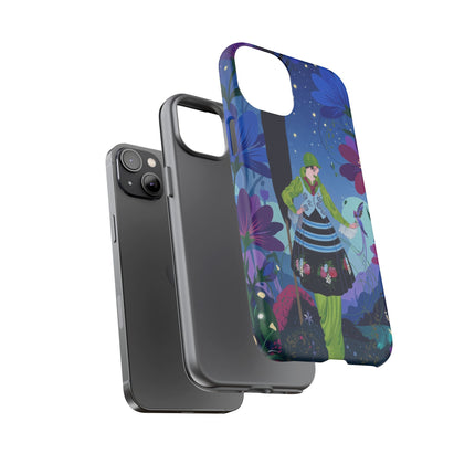 🌸🐦 The Lady Of The Midnight Bird Garden Phone Case – Art Deco Floral Fantasy