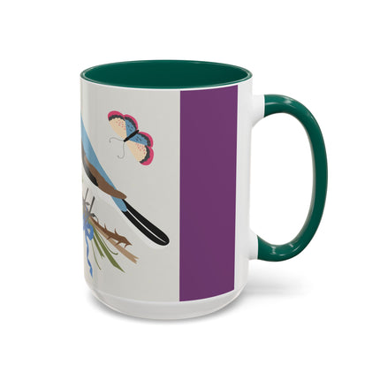Bluebird & Butterfly Colorful Mugs – Spring Harmony & Delicate Beauty