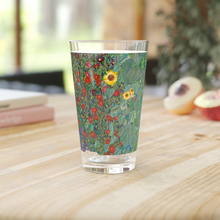 Farm Garden with Sunflowers by Gustav Klimt  Glass, 16oz