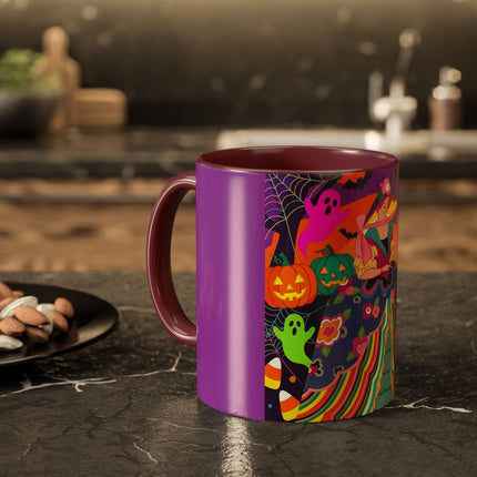 🌈👻 The Rainbow Ghost Masquerade Colorful Mug – Colorful Halloween Charm