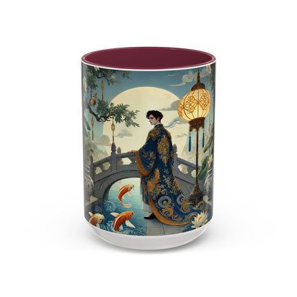 Moonlit Bridge Gentleman Colorful Mug – Imperial Serenity & Moonlit Harmony