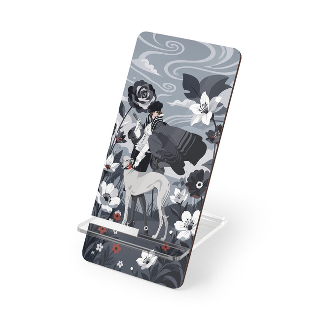🐕🌹 The Lady And The Greyhound Mobile Display Stand – Art Deco Floral Elegance