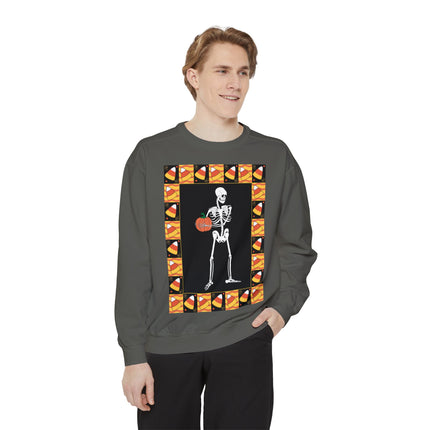 Candy Corn Skeleton Unisex Garment-Dyed Sweatshirt
