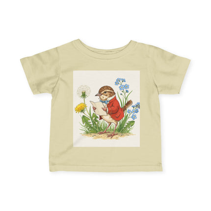 🐦📜 The Little Meadow Songbird Infant Fine Jersey Tee – Whimsical Woodland Charm