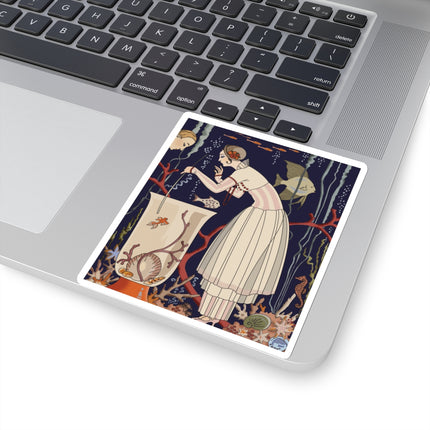 The Dazzling Little Fish by George Barbier Kiss-Cut Stickers