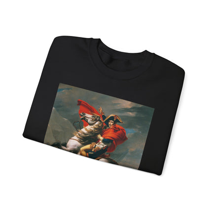 Napoleon Crossing the Alps by Jacques-Louis David Heavy Blend™ Crewneck Sweatshirt