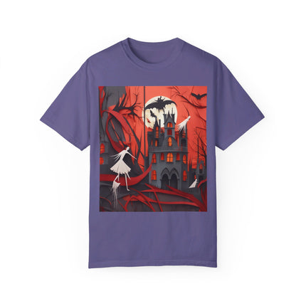 Halloween Night Scene Unisex Garment-Dyed T-shirt