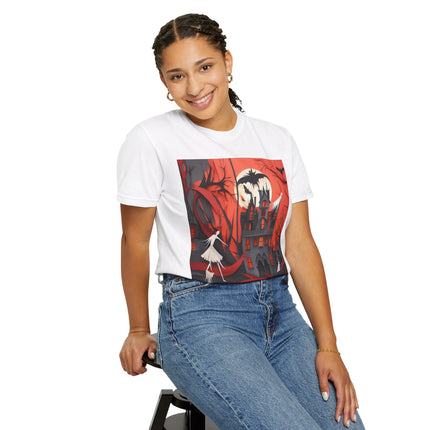Halloween Night Scene Unisex Garment-Dyed T-shirt