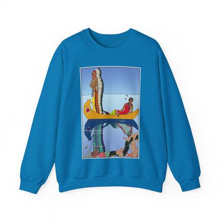 Le long du Missouri (Indian couple on the Missouri River) by George Barbier Heavy Blend™ Crewneck Sweatshirt