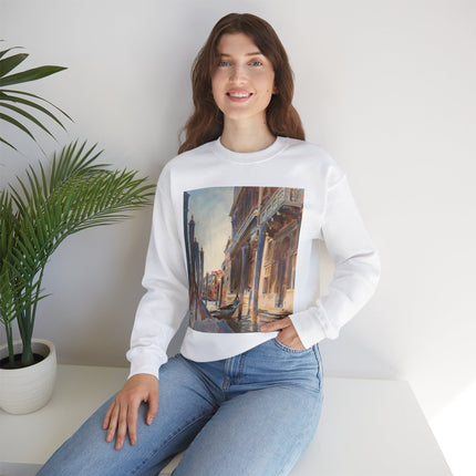 Gondola Moorings on the Grand Canal by John Singer Sargent Heavy Blend™ Crewneck Sweatshirt