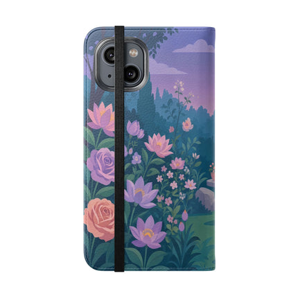 🌸🐶 The Grand Garden Dressing Flip Case – Art Deco Floral Elegance