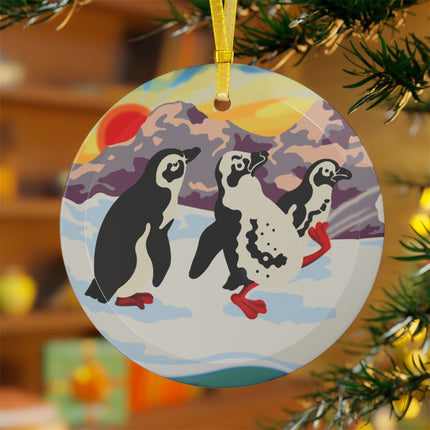 Snowball Shenanigans Glass Ornament