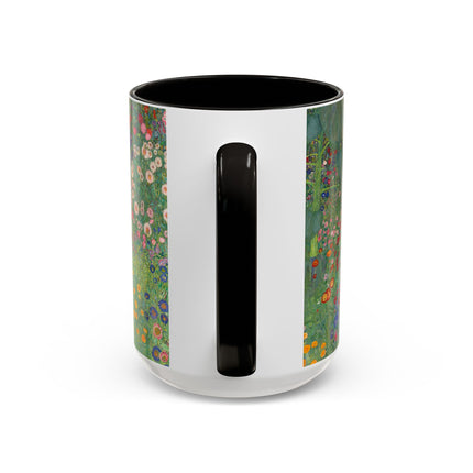 Farm Garden with Sunflowers by Gustav Klimt Colorful Mugs (11oz, 15oz)