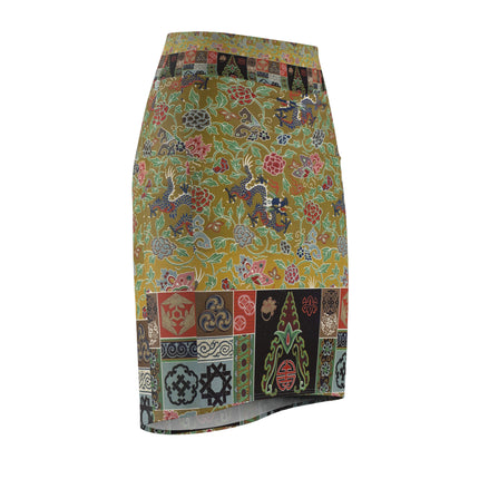 Chinois et Japonais 2 by Auguste Racinet Women's Pencil Skirt (AOP)