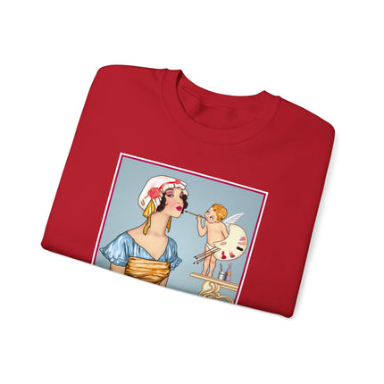 The Enchanting Painter: A Fairy's Artistic Touch Heavy Blend™ Crewneck Sweatshirt