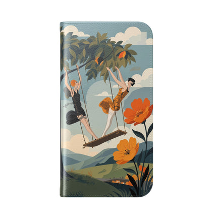 🌳🌺 The Ladies Of The Garden Swing Flip Case – Art Deco Floral Adventure