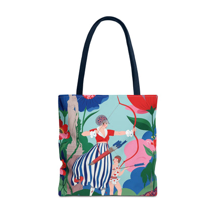 🏹🌺 The Lady Of The Enchanted Garden Archery Tote Bag – Art Deco Floral Adventure