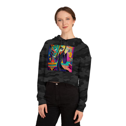 Phantoms of Elegance Women’s Cropped Hooded Sweatshirt
