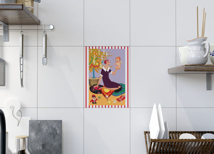 Art Deco Christmas Ceramic Tile