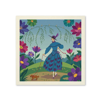🌸🐕 The Lady Of The Flower Walk Napkins – Art Deco Garden Promenade
