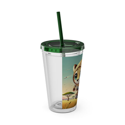 Swift Cheetah Sunsplash Tumbler with Straw, 16oz