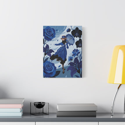 ☔💙 The Blue Rain Promenade Placemat – Art Deco Floral Fashion